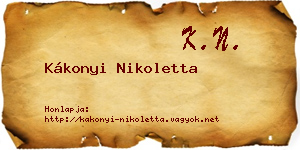 Kákonyi Nikoletta névjegykártya