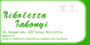 nikoletta kakonyi business card